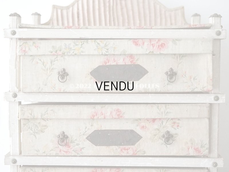 画像3: 【セール対象外】1900年代 アンティーク  カルトナージュチェスト ピンクの薔薇のガーランド