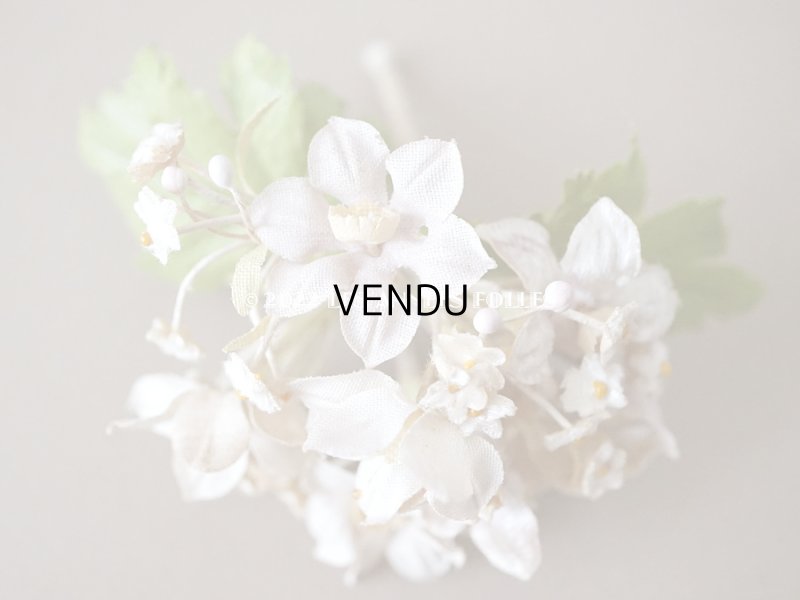 画像8: 未使用 アンティーク ベルベットの布花 ラベル付き オフホワイト&パールパープル