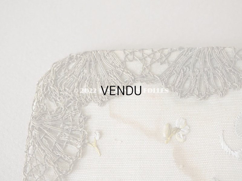 画像3: アンティーク リボン刺繍のパネル フラワーバスケット