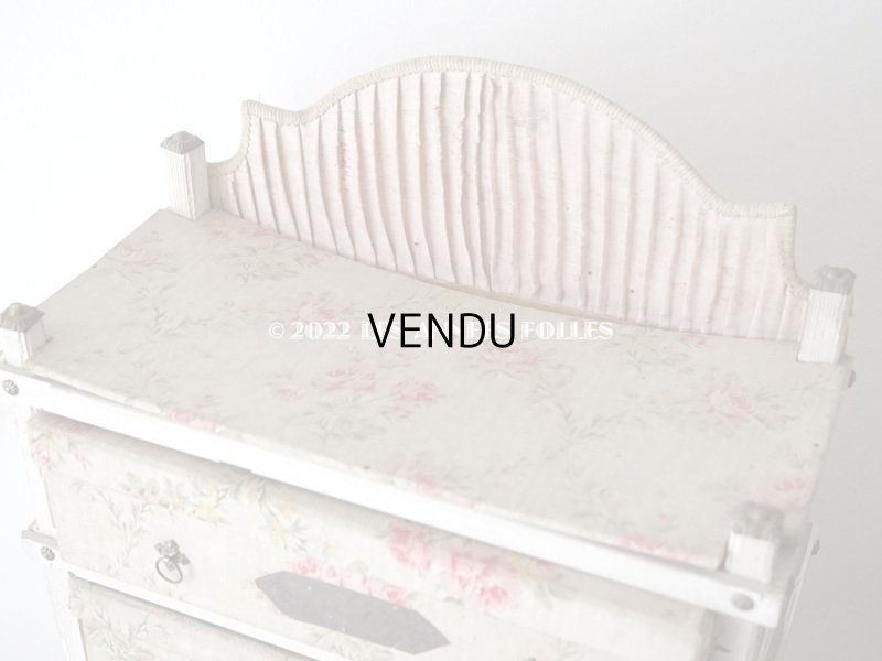 画像7: 【セール対象外】1900年代 アンティーク  カルトナージュチェスト ピンクの薔薇のガーランド