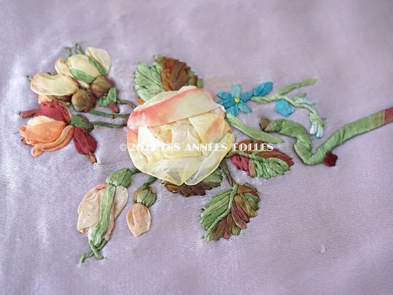 画像13: 19世紀 アンティーク 教会の祭壇布 薔薇の大きなリボン刺繍入り 290✗75cm