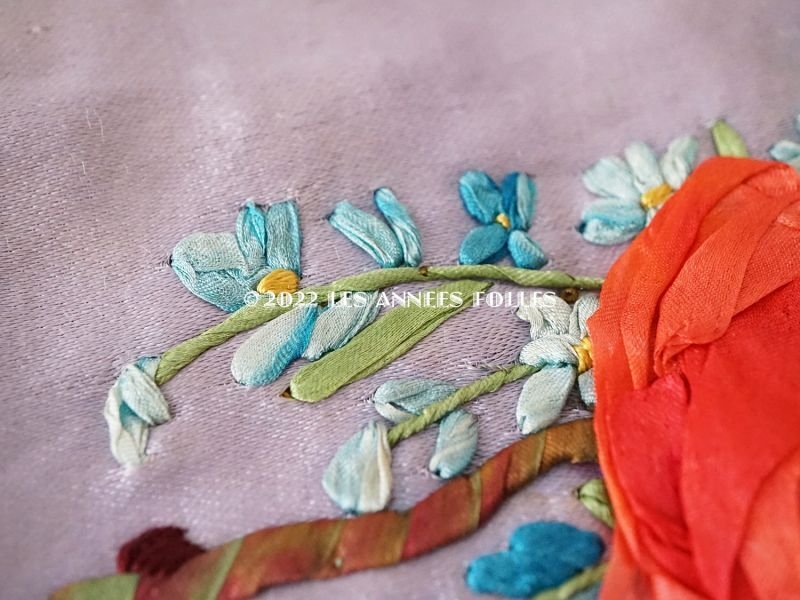 画像15: 19世紀 アンティーク 教会の祭壇布 薔薇の大きなリボン刺繍入り 290✗75cm