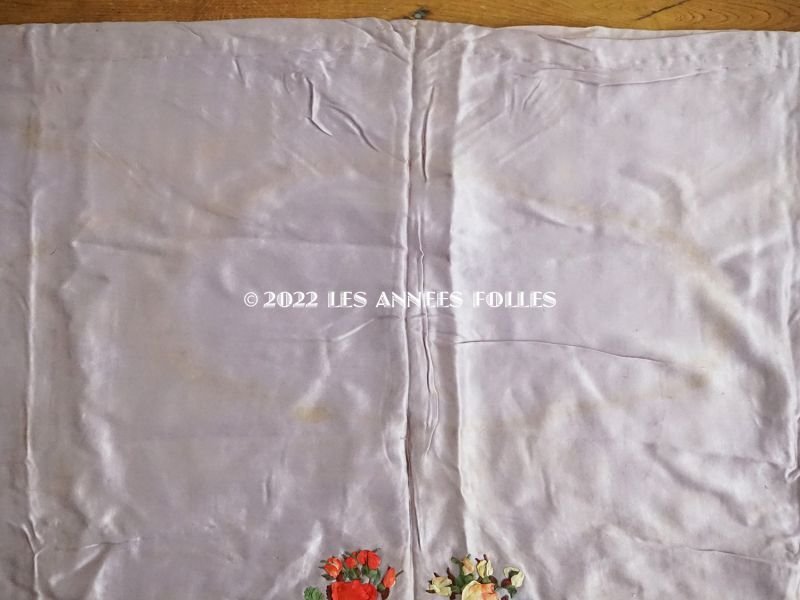 画像7: 19世紀 アンティーク 教会の祭壇布 薔薇の大きなリボン刺繍入り 290✗75cm