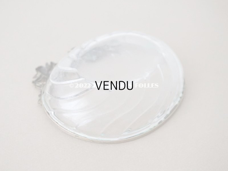 画像7: 19世紀末 アンティーク ガラストレイ 天使&草花のガーランド 小物入れ ソープディッシュ