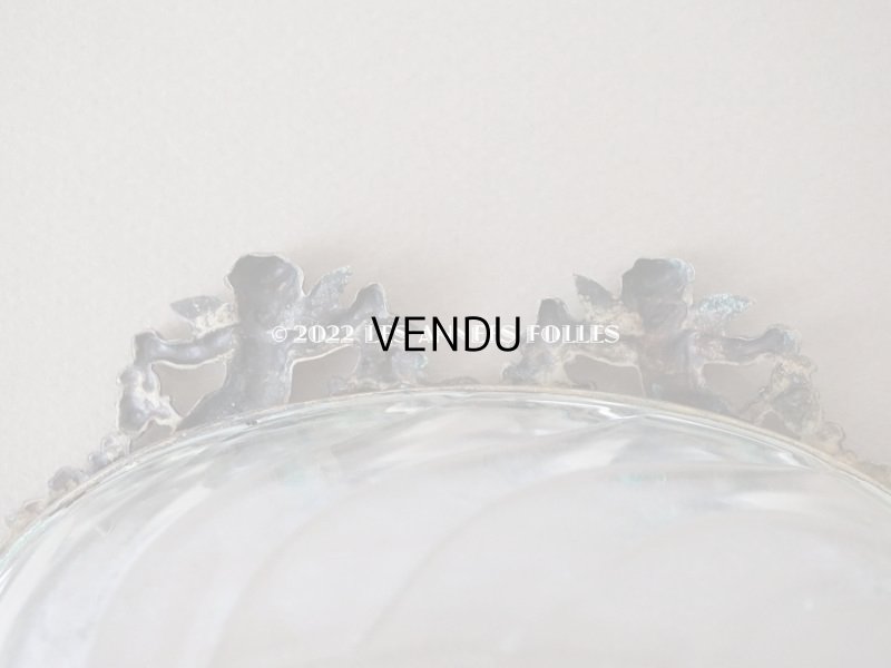 画像5: 19世紀末 アンティーク ガラストレイ 天使&草花のガーランド 小物入れ ソープディッシュ