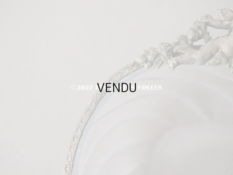 画像3: 19世紀末 アンティーク ガラストレイ 天使&草花のガーランド 小物入れ ソープディッシュ