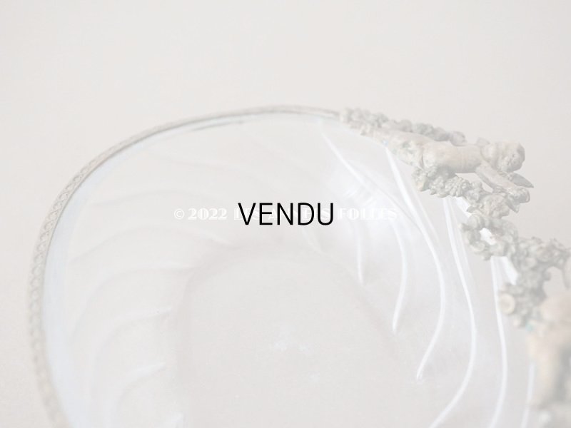 画像6: 19世紀末 アンティーク ガラストレイ 天使&草花のガーランド 小物入れ ソープディッシュ