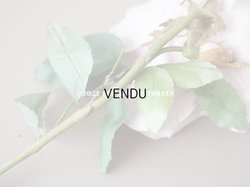 画像8: 1900年代 アンティーク 薔薇の大きな布花 パウダーピンク クウォーター・ロゼット咲き