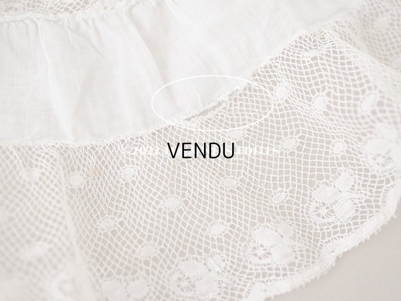画像8: 1900年代 アンティーク  レースのフリルリボン　ドレスの装飾  手編みのヴァランシエンヌレース 1.15m