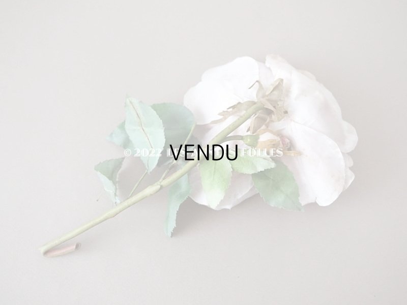 画像6: 1900年代 アンティーク 薔薇の大きな布花 パウダーピンク クウォーター・ロゼット咲き