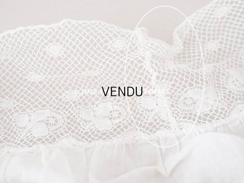 画像7: 1900年代 アンティーク  レースのフリルリボン　ドレスの装飾  手編みのヴァランシエンヌレース 1.15m