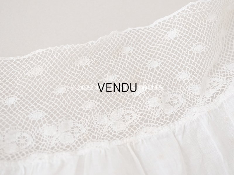 画像6: 1900年代 アンティーク  レースのフリルリボン　ドレスの装飾  手編みのヴァランシエンヌレース 1.15m