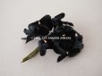 画像2: アンティーク ベルベットの布花　黒 (2)