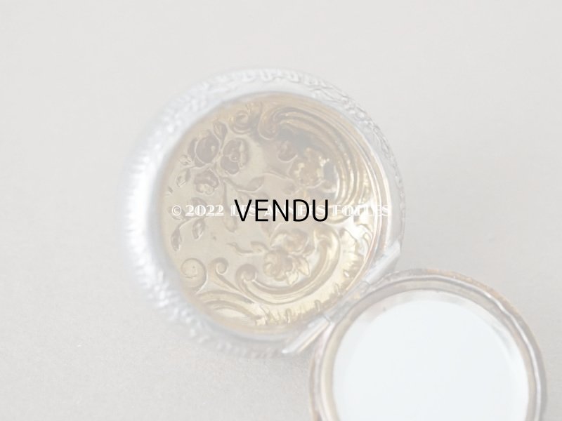 画像6: アンティーク シルバー製 菫のパウダーケース ミラー付き シャトレーヌ用