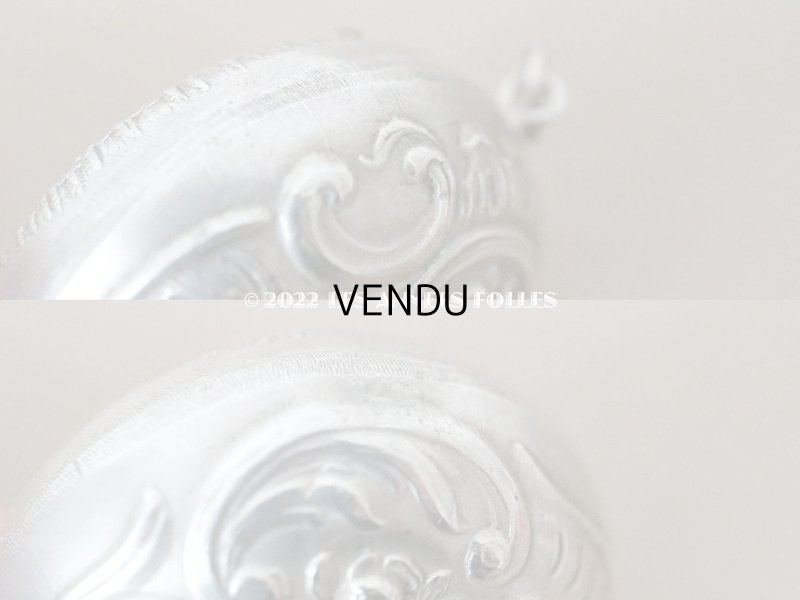 画像9: アンティーク シルバー製 菫のパウダーケース ミラー付き シャトレーヌ用