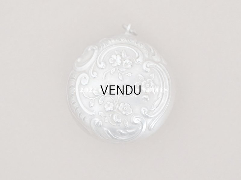 画像3: アンティーク シルバー製 菫のパウダーケース ミラー付き シャトレーヌ用