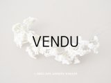 アンティーク  ベルベットの布花 オフホワイト