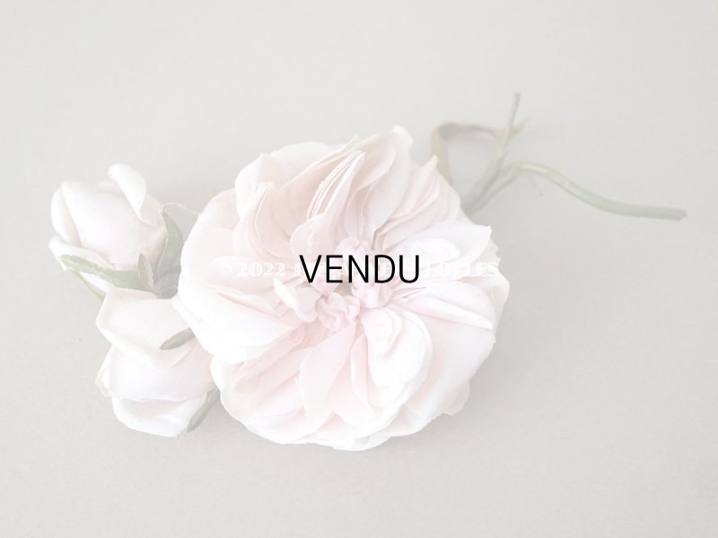 画像15: 1922年 アンティーク 婚約式 ピンクの薔薇の花冠&薔薇の布花のセット