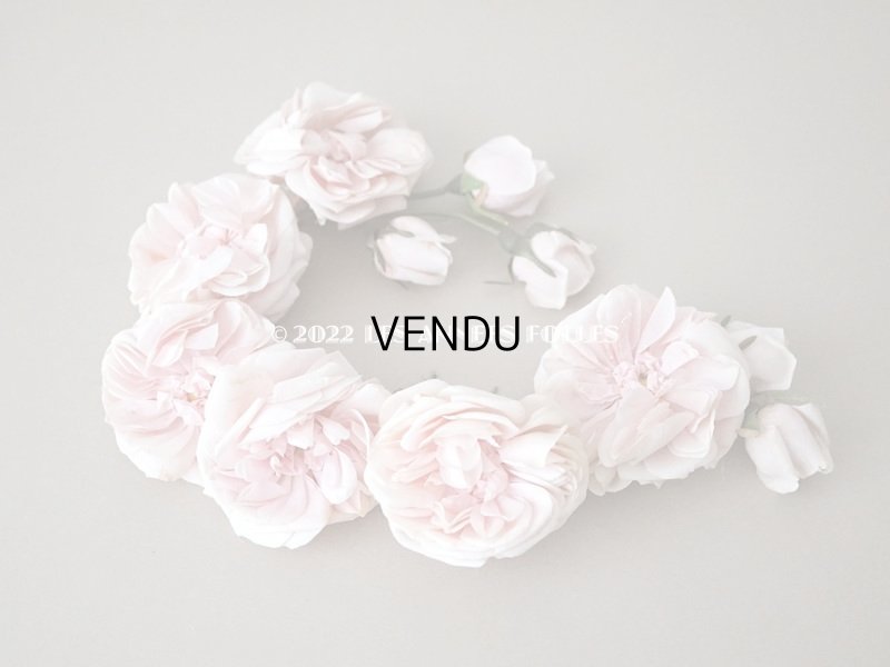 画像17: 1922年 アンティーク 婚約式 ピンクの薔薇の花冠&薔薇の布花のセット