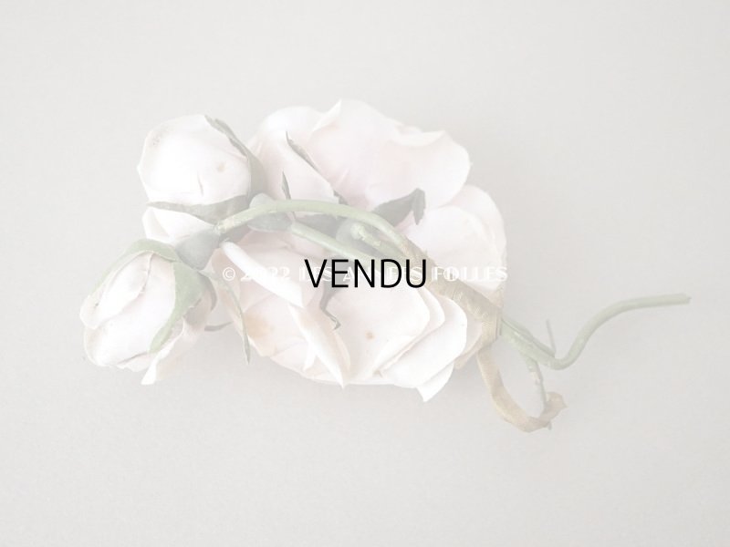 画像16: 1922年 アンティーク 婚約式 ピンクの薔薇の花冠&薔薇の布花のセット