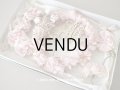 1922年 アンティーク 婚約式 ピンクの薔薇の花冠＆薔薇の布花のセット