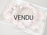1922年 アンティーク 婚約式 ピンクの薔薇の花冠＆薔薇の布花のセット
