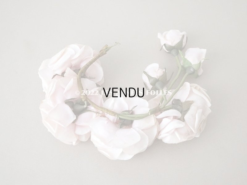 画像12: 1922年 アンティーク 婚約式 ピンクの薔薇の花冠&薔薇の布花のセット