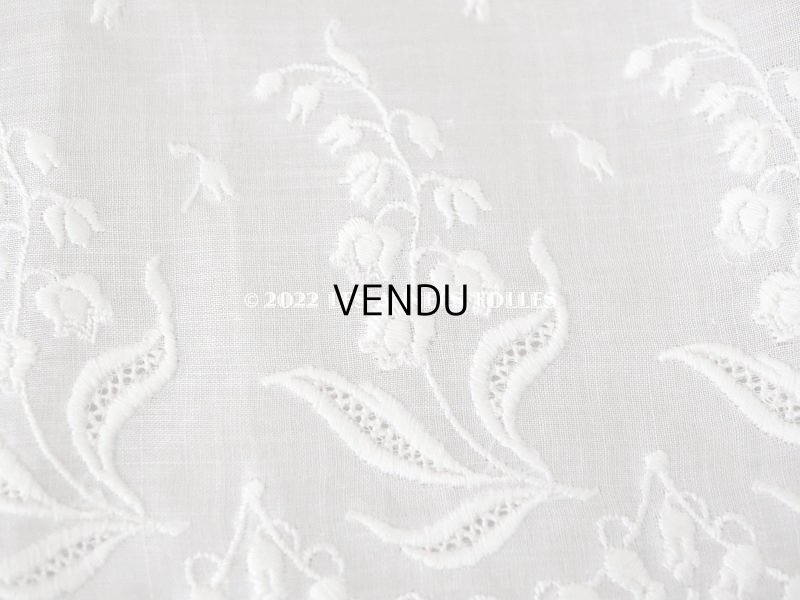 画像3: アンティーク 幅広 鈴蘭の刺繍入りレース　ホワイト　幅25cm