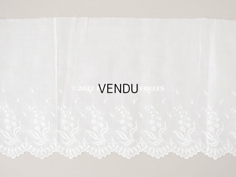 画像6: アンティーク 幅広 鈴蘭の刺繍入りレース　ホワイト　幅25cm