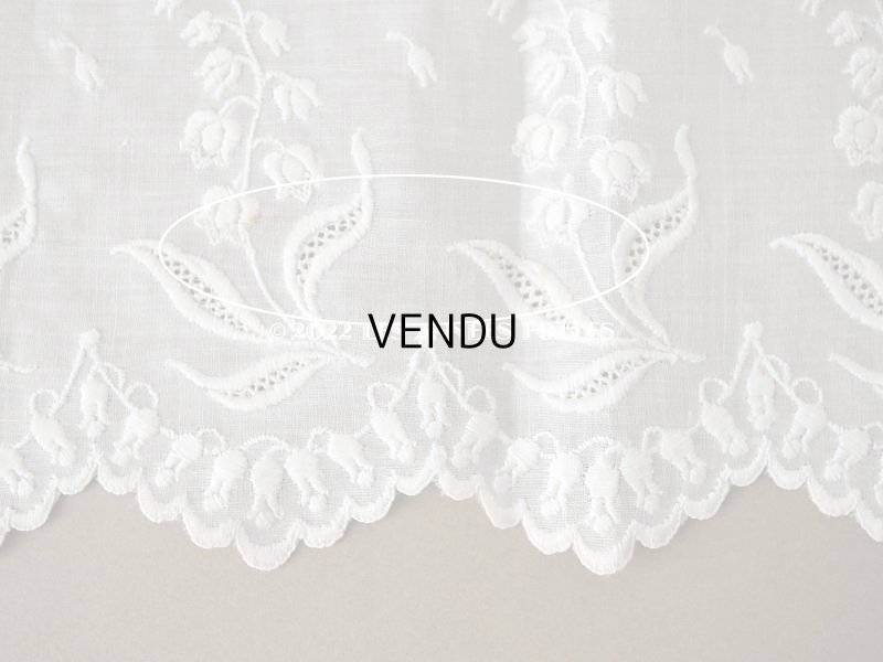 画像7: アンティーク 幅広 鈴蘭の刺繍入りレース　ホワイト　幅25cm