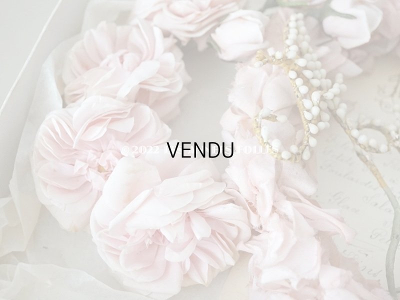 画像3: 1922年 アンティーク 婚約式 ピンクの薔薇の花冠&薔薇の布花のセット