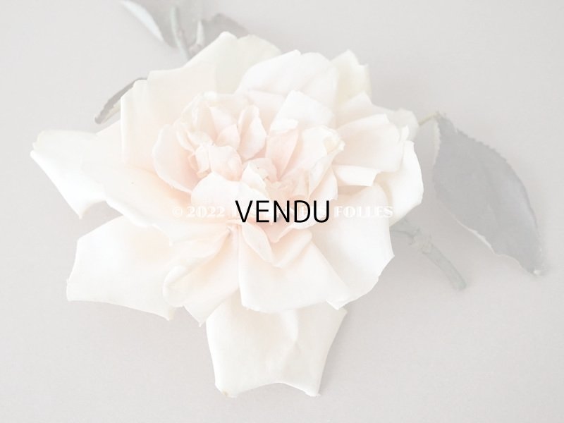 画像4: 1900年代 アンティーク　薔薇の大きな布花 淡いオレンジピンク　