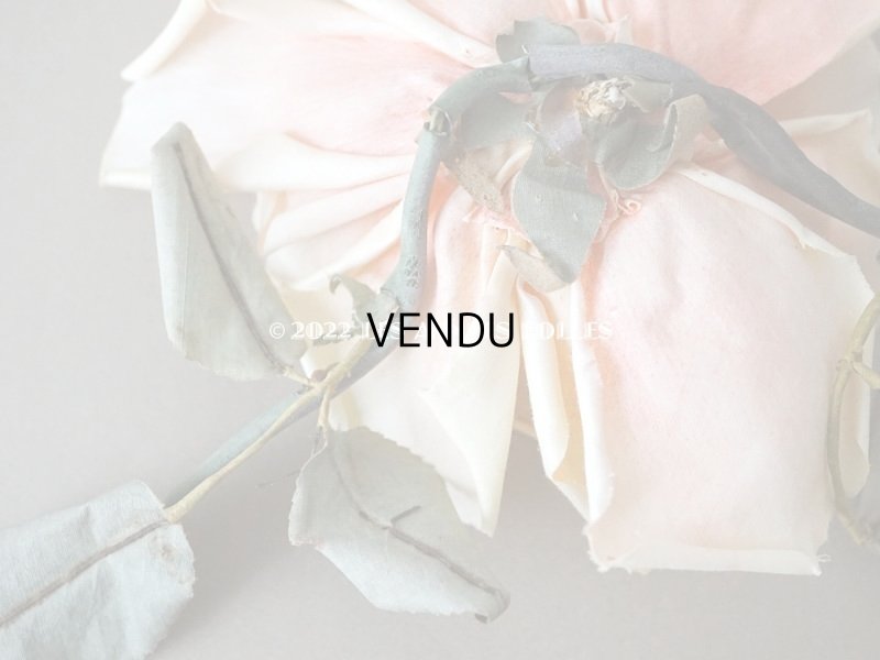 画像6: 1900年代 アンティーク　薔薇の大きな布花 淡いオレンジピンク　