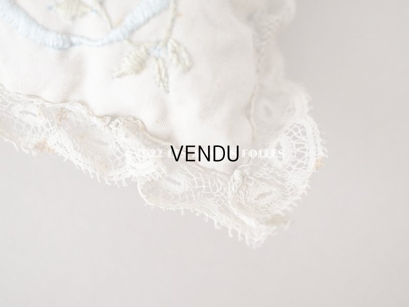 画像4: 19世紀末 アンティーク サシェ 小さなクッション リボン＆花のガーランド 香り袋 手編みのヴァランシエンヌレース