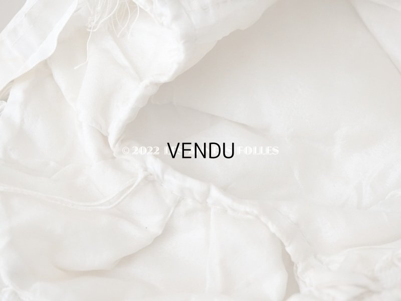 画像17: 19世紀末 アンティーク 小さな女の子用 帽子 オフホワイト 大きなリボン&フリンジ