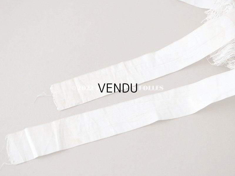 画像20: 19世紀末 アンティーク 小さな女の子用 帽子 オフホワイト 大きなリボン&フリンジ