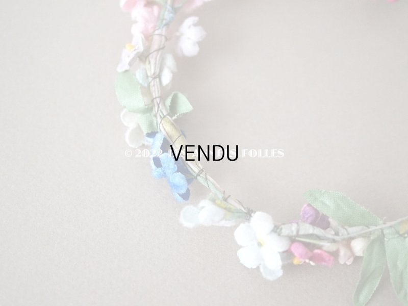 画像4: アンティーク ベルベットの布花の小さなティアラ　ドール用