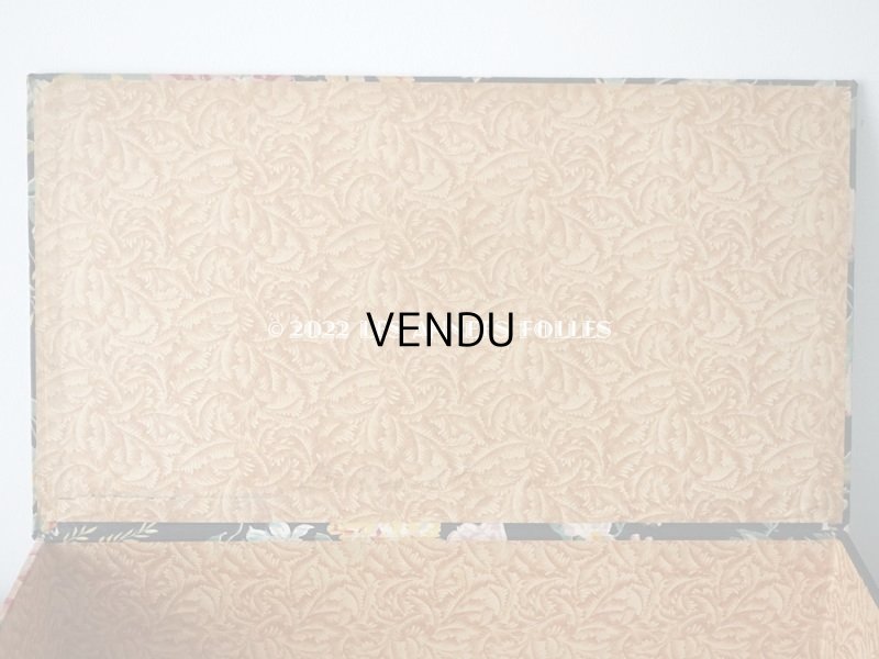 画像7: アンティーク  大きなカルトナージュボックス 墨黒 46×26×9.5cm