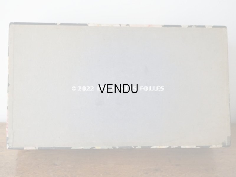 画像4: アンティーク  大きなカルトナージュボックス 墨黒 46×26×9.5cm