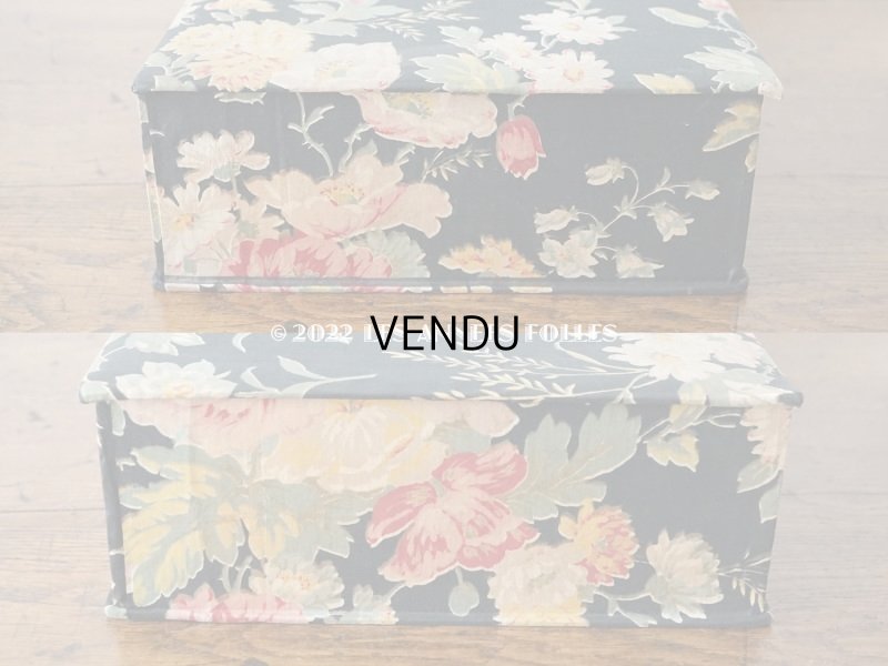 画像6: アンティーク  大きなカルトナージュボックス 墨黒 46×26×9.5cm