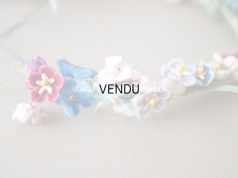 画像5: アンティーク ベルベットの布花の小さなティアラ　ドール用