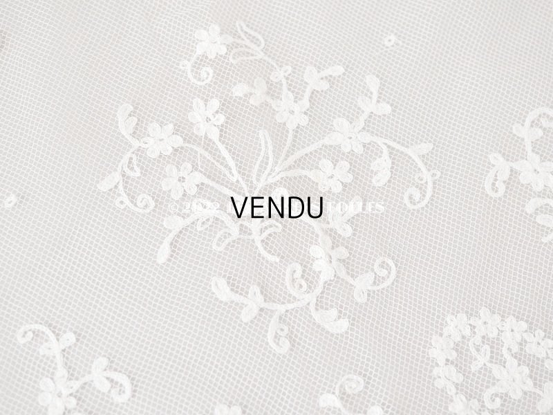 画像12: アンティーク 幅広 レース　花模様の手刺繍入り 90×幅31.5〜32.5cm