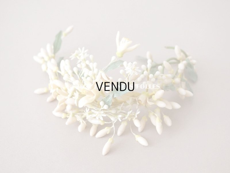 画像3: アンティーク ワックスフラワーのティアラ  結婚式 オレンジブロッサム