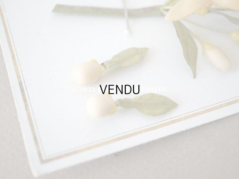 画像4: アンティーク ウェディング用 ワックスフラワーのピアス　＆　胸飾り  台紙付き