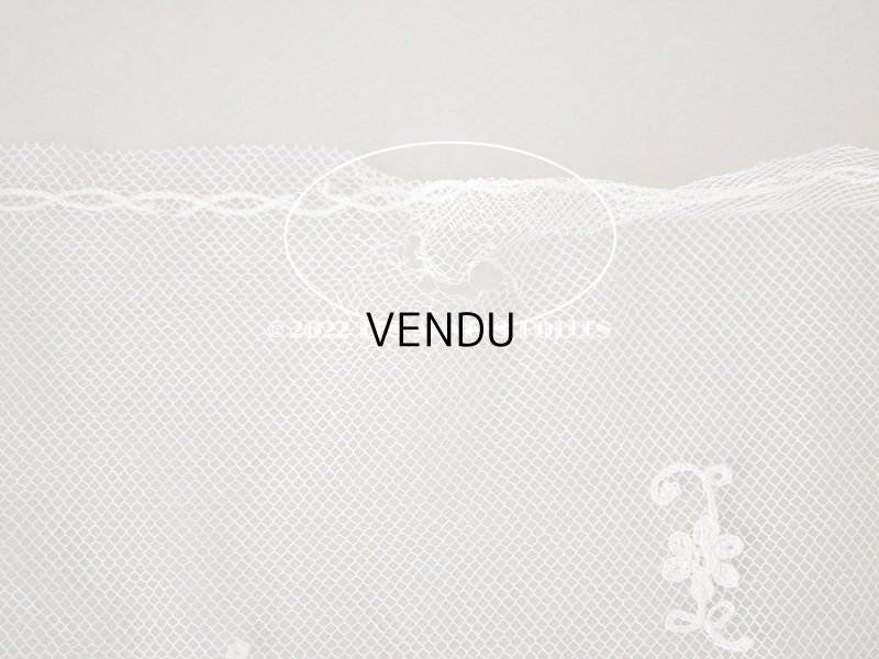 画像6: アンティーク 幅広 レース　花模様の手刺繍入り 90×幅31.5〜32.5cm