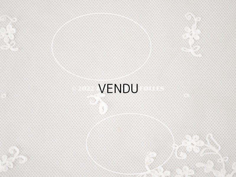 画像5: アンティーク 幅広 レース　花模様の手刺繍入り 90×幅31.5〜32.5cm