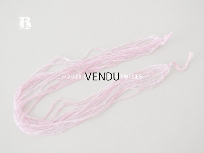 画像8: 1920年代 アンティーク スフレビーズ 半透明の淡いピンク ひねり模様 吹きガラス製 ビーズ  2×6〜7mm 約570ピース