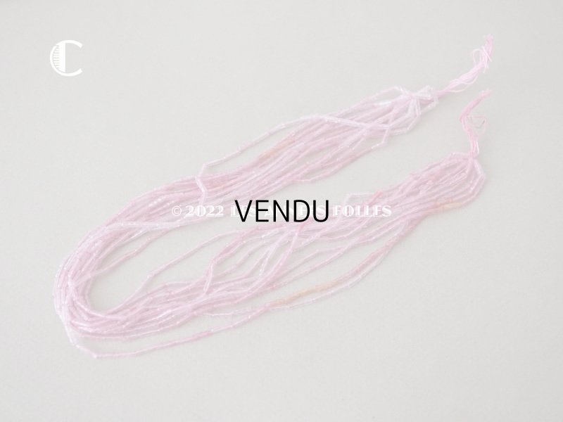 画像9: 1920年代 アンティーク スフレビーズ 半透明の淡いピンク ひねり模様 吹きガラス製 ビーズ  2×6〜7mm 約570ピース