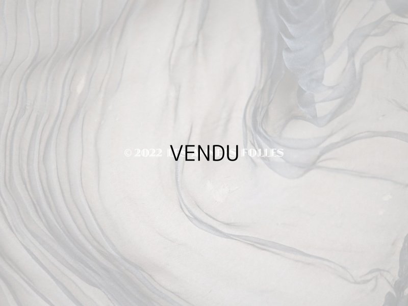 画像9: アンティーク  シルクオーガンジー クラヴァット 黒 シルクシフォン