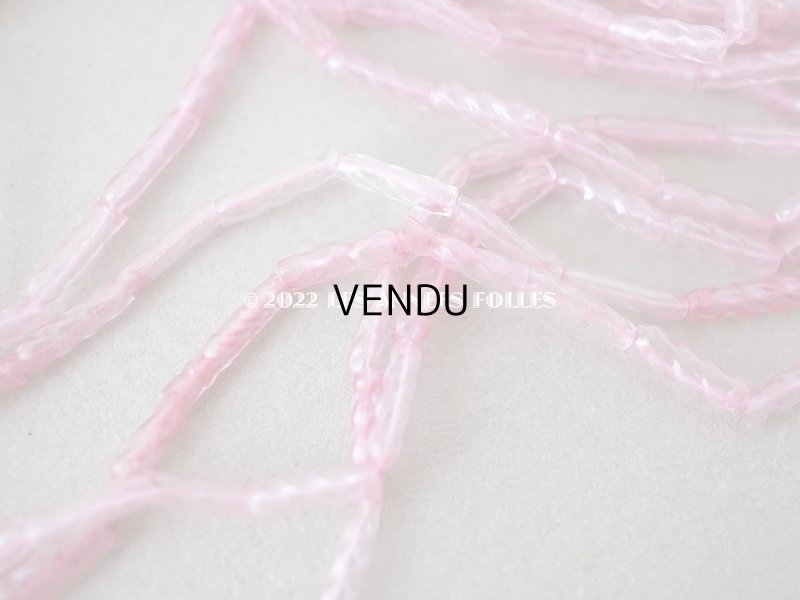 画像6: 1920年代 アンティーク スフレビーズ 半透明の淡いピンク ひねり模様 吹きガラス製 ビーズ  2×6〜7mm 約570ピース